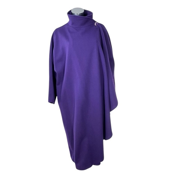 VINTAGE RUTLAND Purple Wool Cape Coat Women's Size 1X - Picture 2 of 16